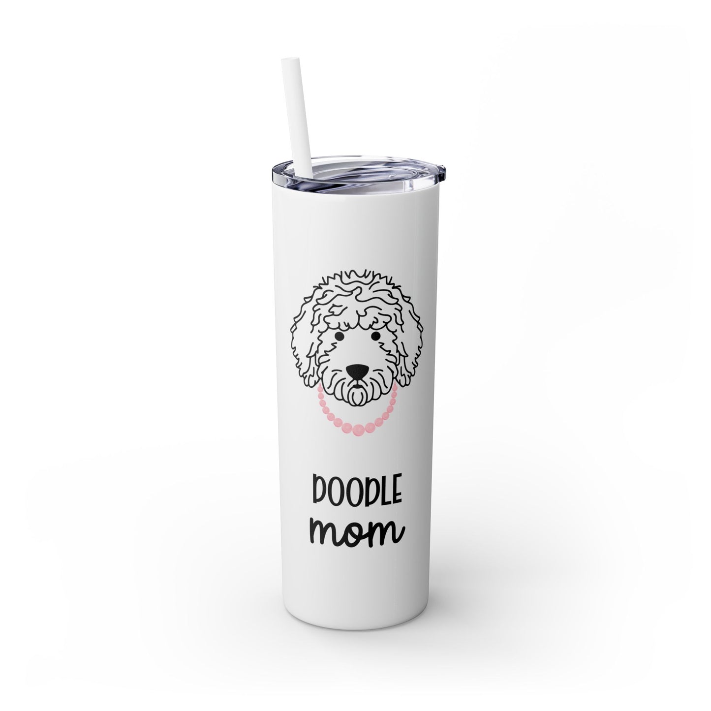 Custom Doodle Mom Coquette-Style Skinny Tumbler, 20oz