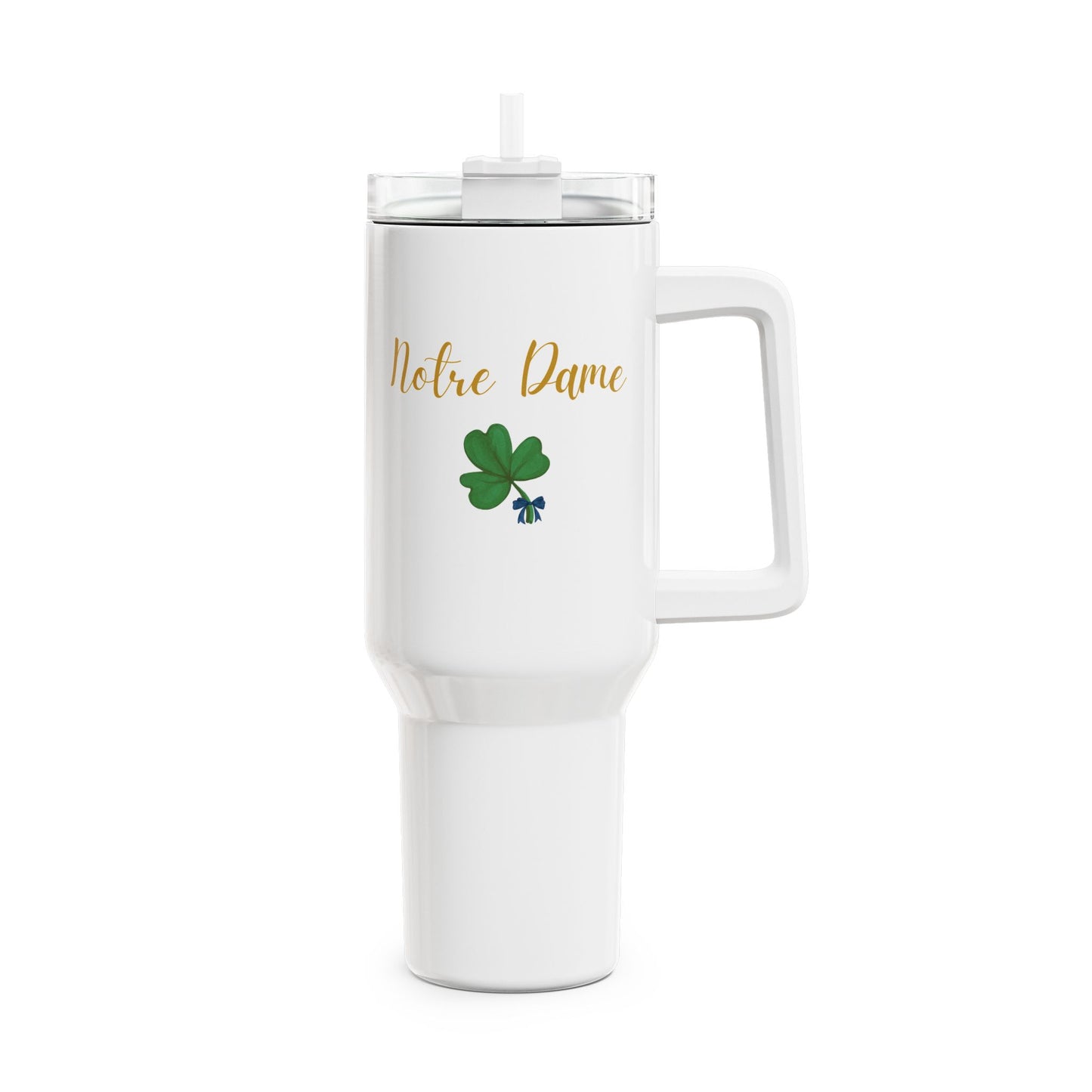 Notre Dame Fighting Irish Coquette Beverage Tumbler, 40oz with Straw & Handle
