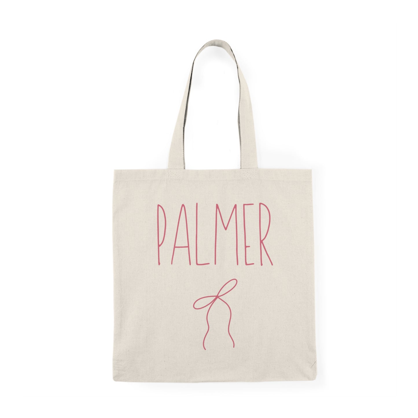 Personalized Coquette Ribbon Name Tote Bag