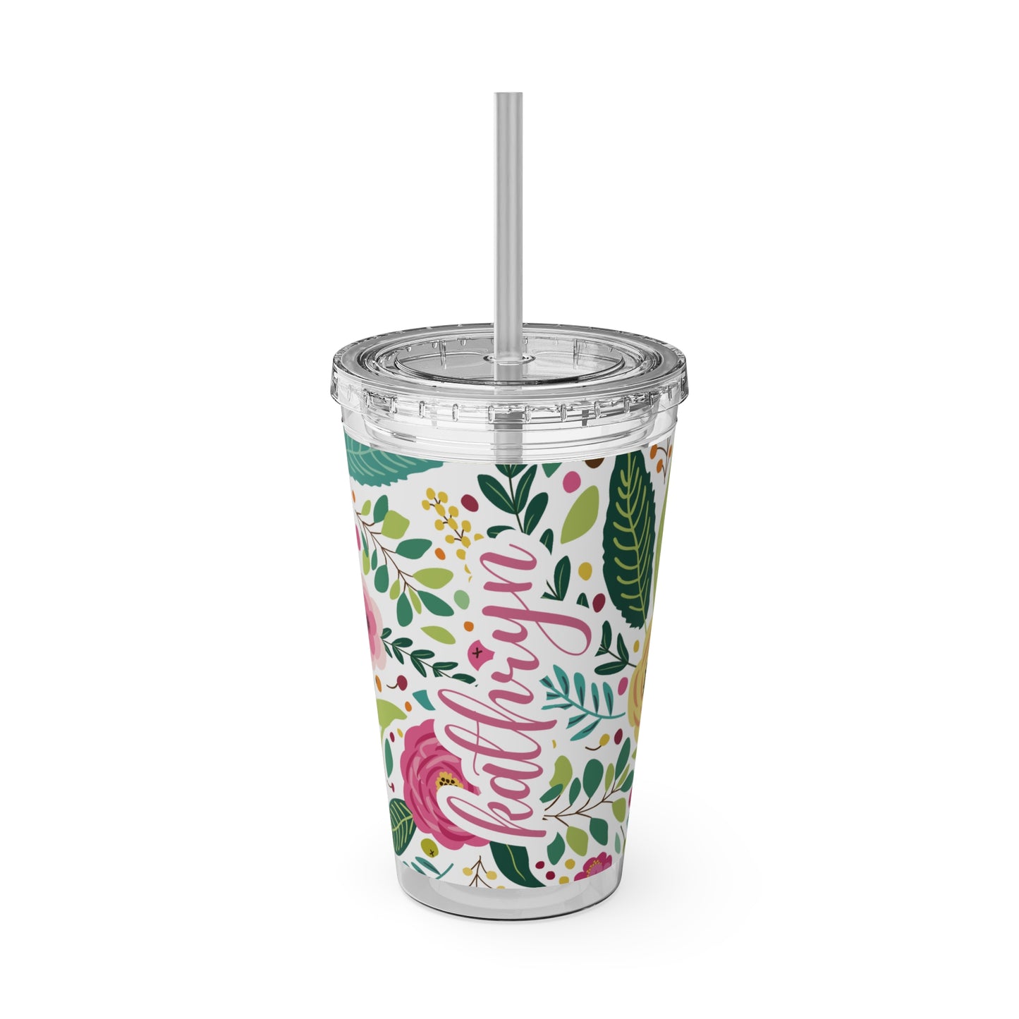Personalized Flower Sunsplash Name Tumbler