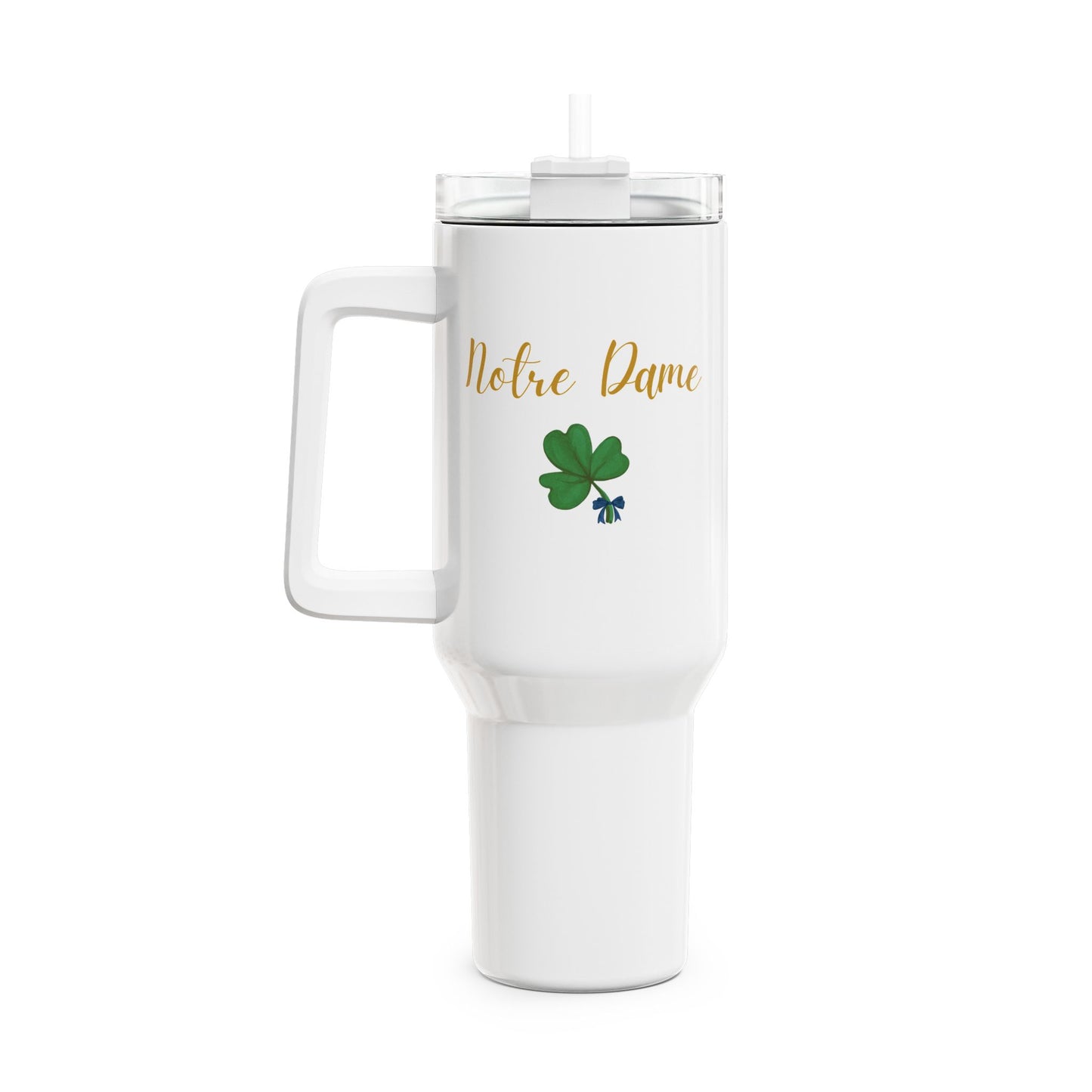Notre Dame Fighting Irish Coquette Beverage Tumbler, 40oz with Straw & Handle