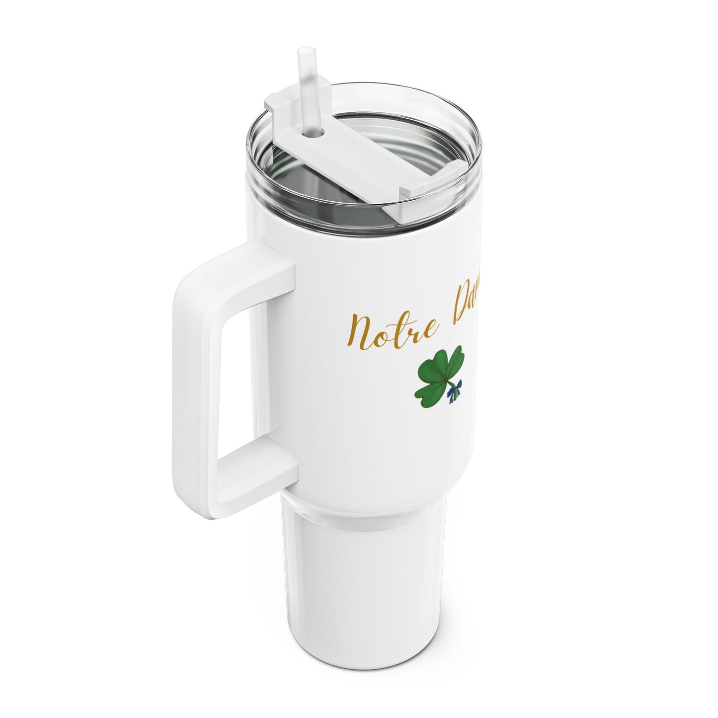 Notre Dame Fighting Irish Coquette Beverage Tumbler, 40oz with Straw & Handle