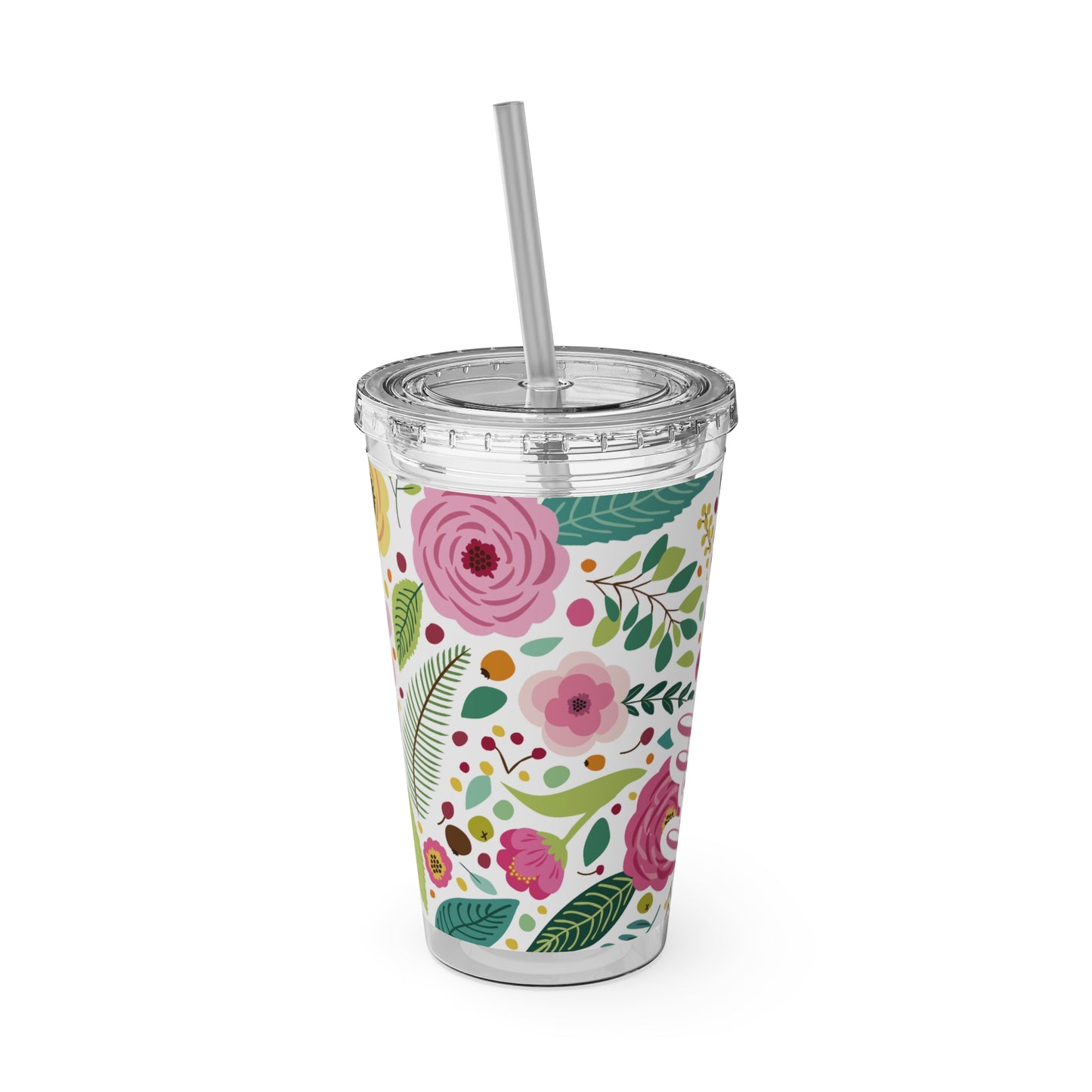 Personalized Flower Sunsplash Name Tumbler