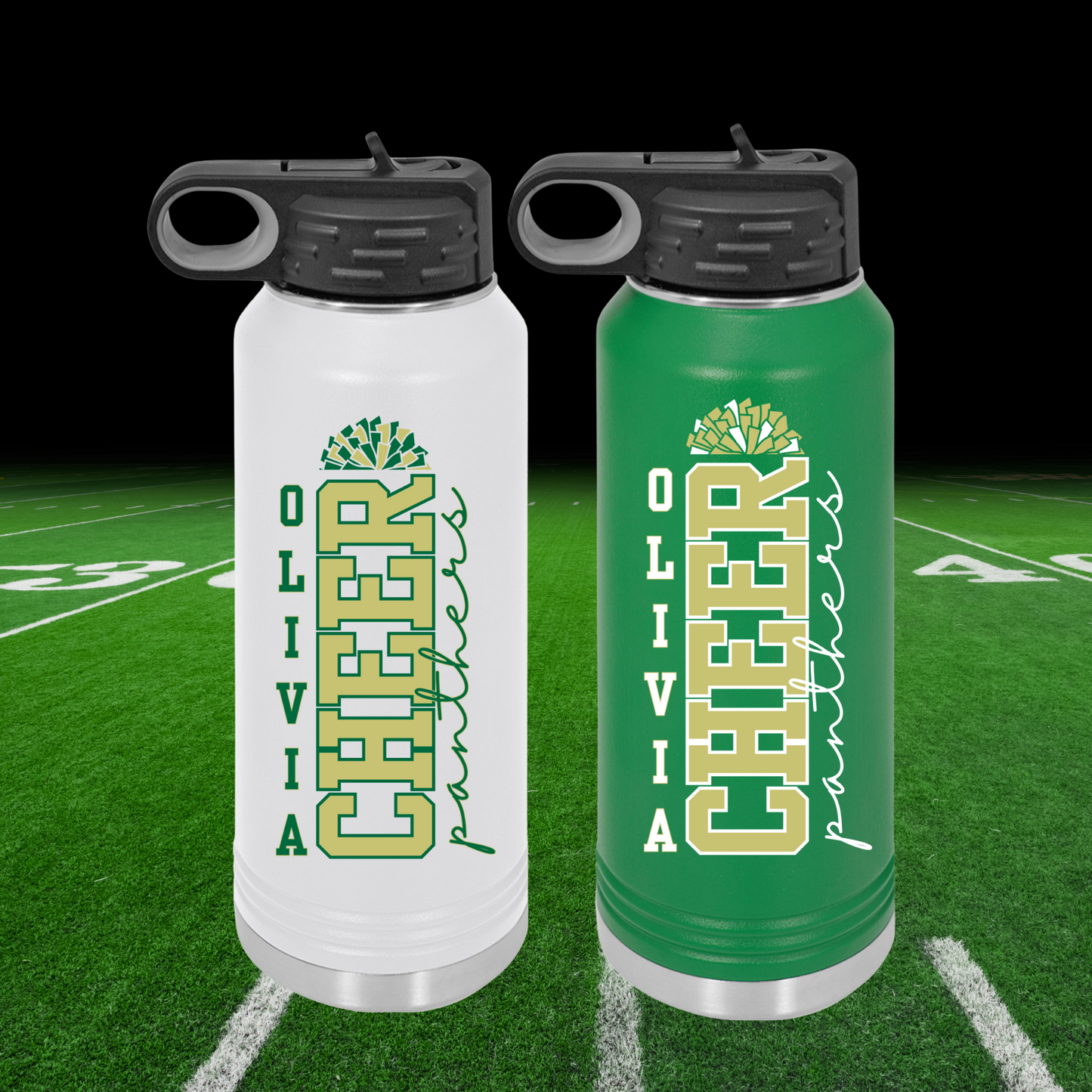 Personalized Nease Panthers Cheer Water Bottle, Custom Cheer Sports Team Stainless Steel Tumbler 20oz, Cheer Gift, Coach Gift
