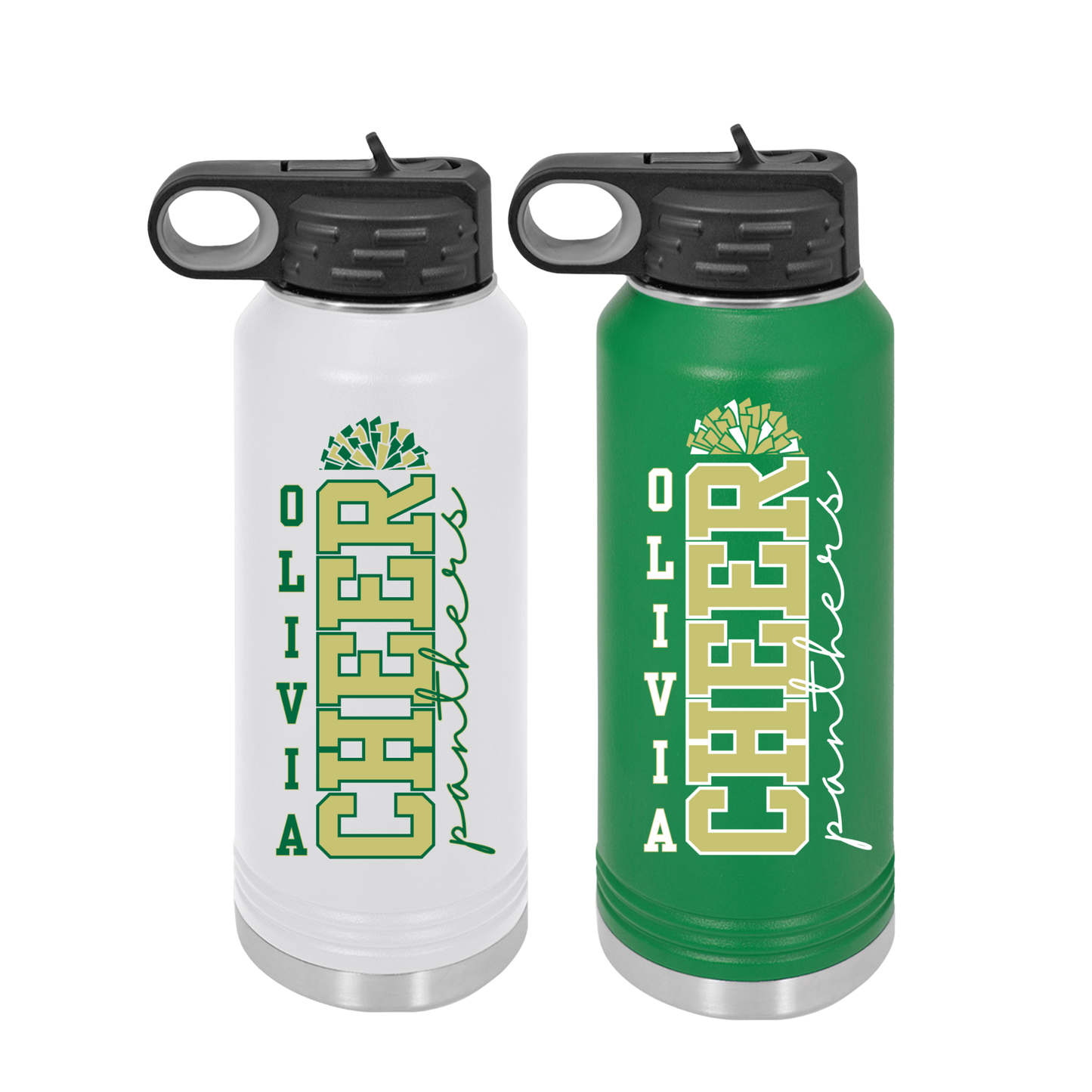 Personalized Nease Panthers Cheer Water Bottle, Custom Cheer Sports Team Stainless Steel Tumbler 20oz, Cheer Gift, Coach Gift