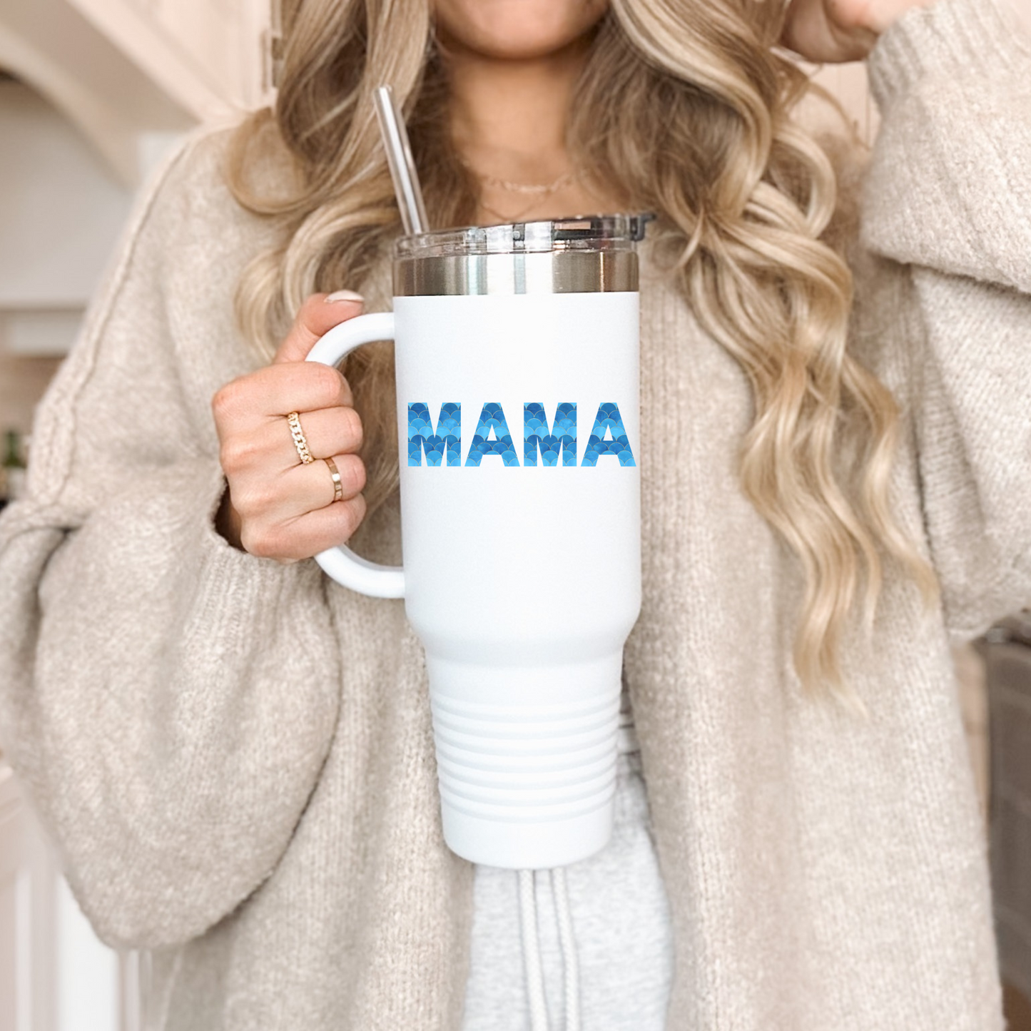 Custom Mama Tumbler, 40oz | Summer Beach Edition - Mermaid Tides