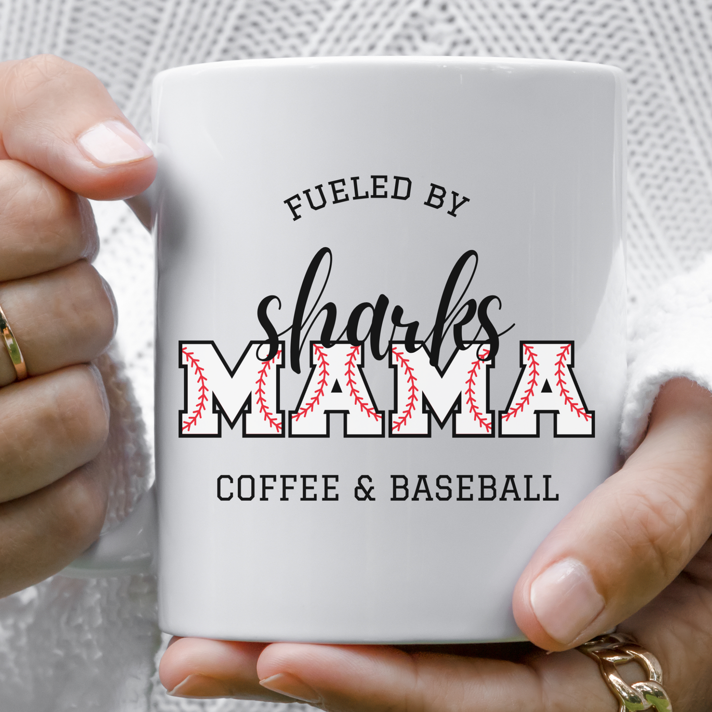 Custom Baseball Mom Mug - Fueled By Coffee and Baseball - Personalize Your Team Name