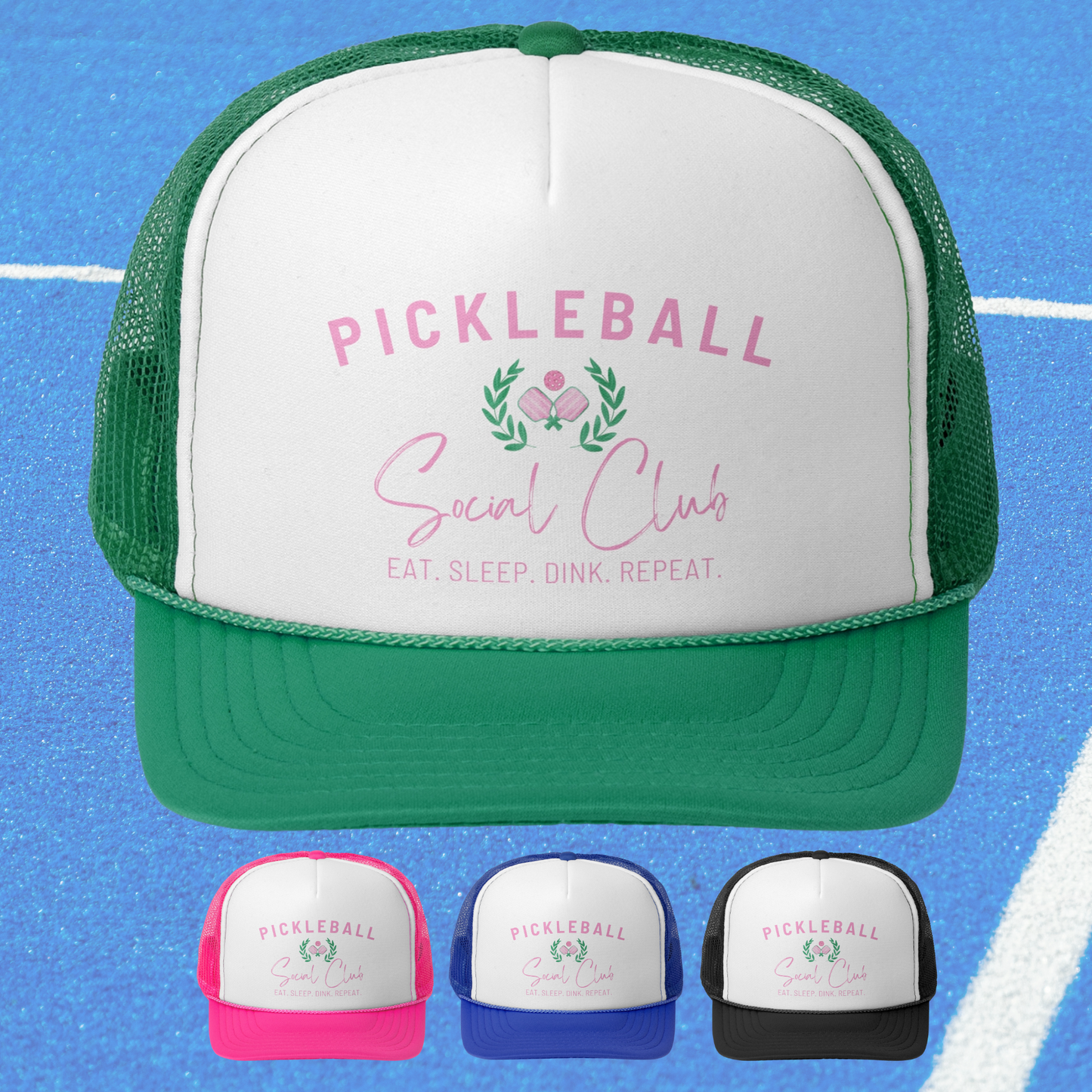 Custom Pickleball Eat, Sleep, Dink, Repeat Social Club Trucker Hat
