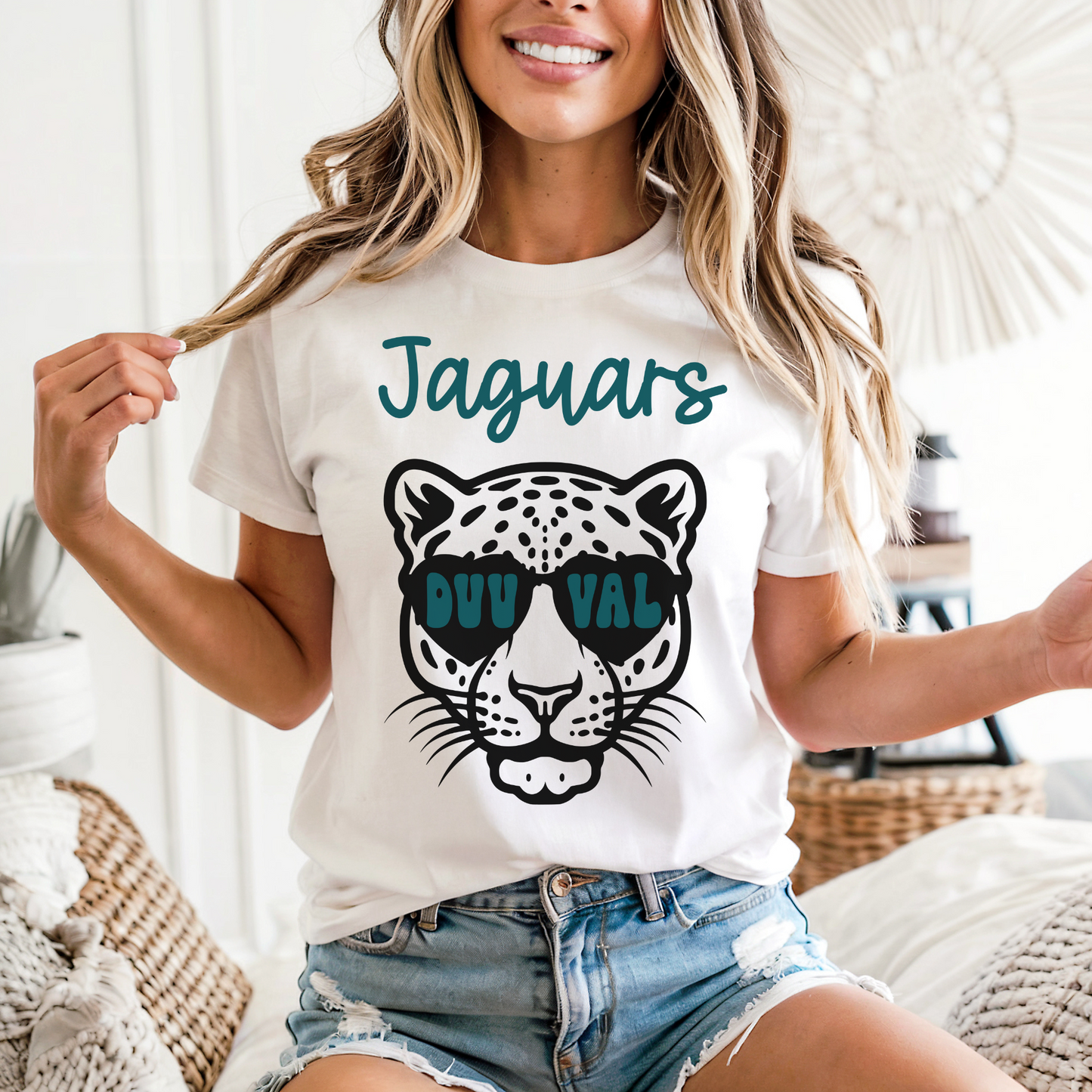 Custom Jacksonville Jaguars Shades Short Sleeve Tee