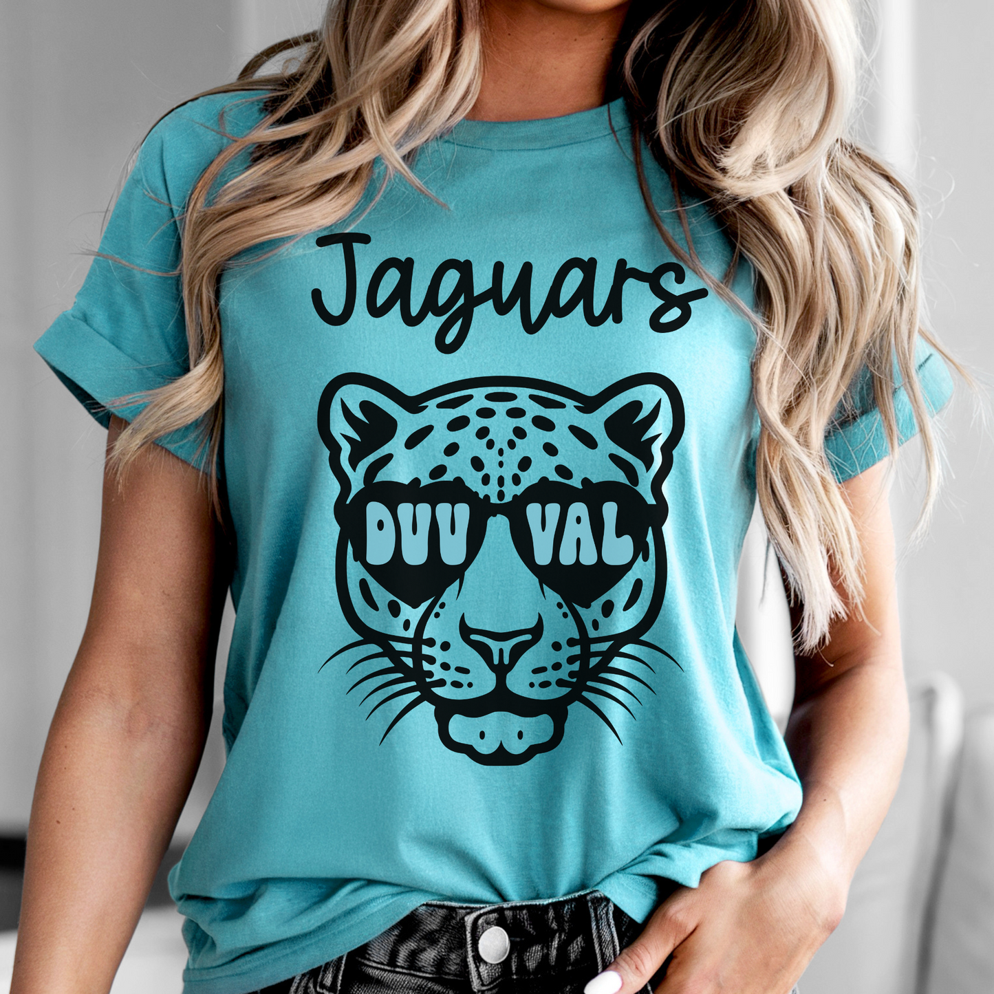 Custom Jacksonville Jaguars Shades Short Sleeve Tee