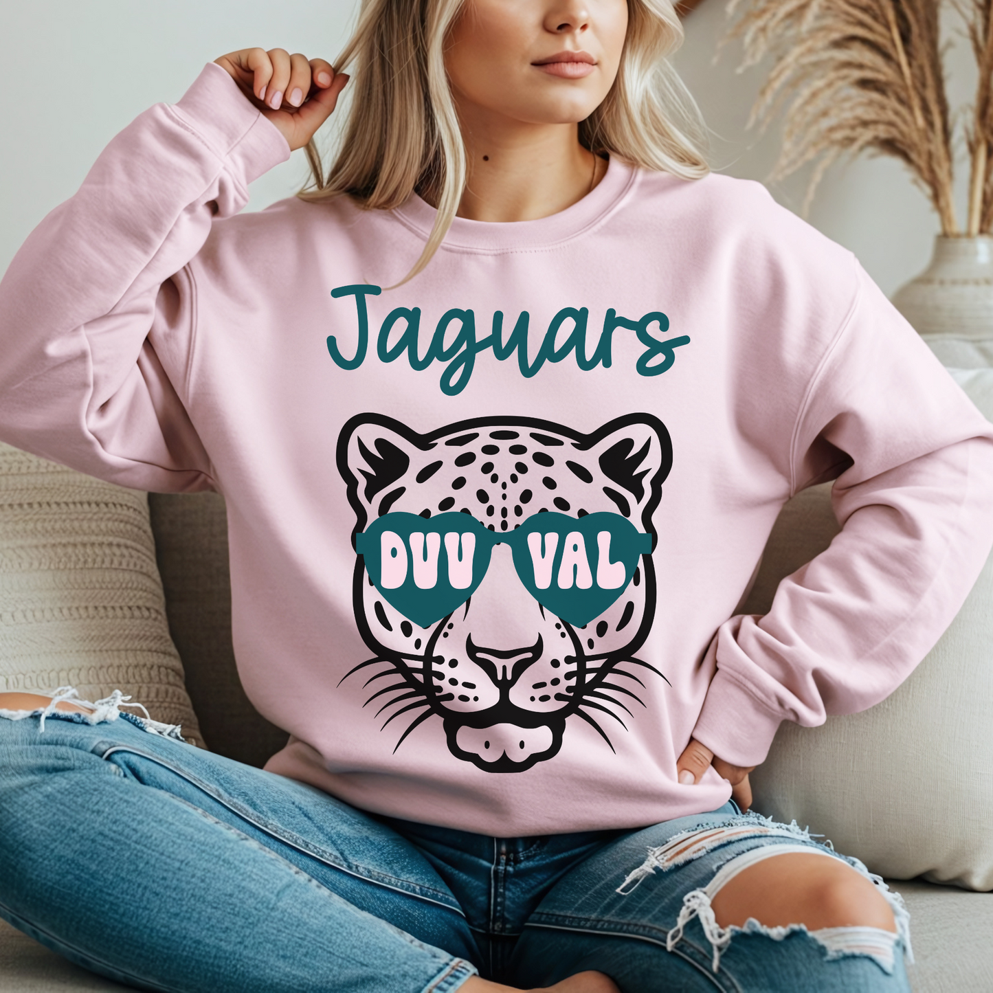 Custom Jacksonville Jaguar Sunnies Crewneck Sweatshirt