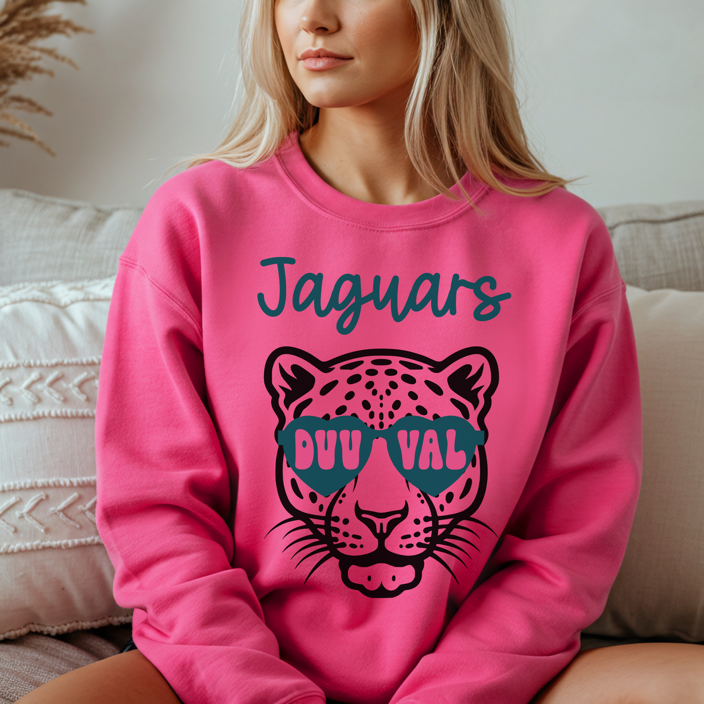 Custom Jacksonville Jaguar Sunnies Crewneck Sweatshirt