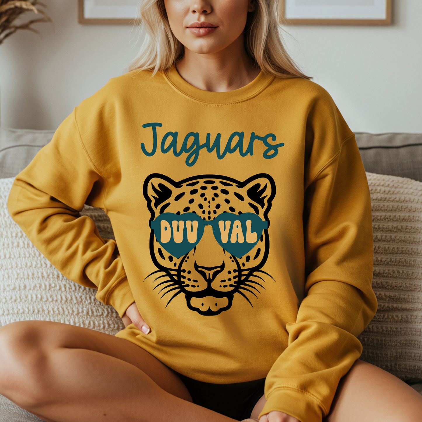 Custom Jacksonville Jaguar Sunnies Crewneck Sweatshirt