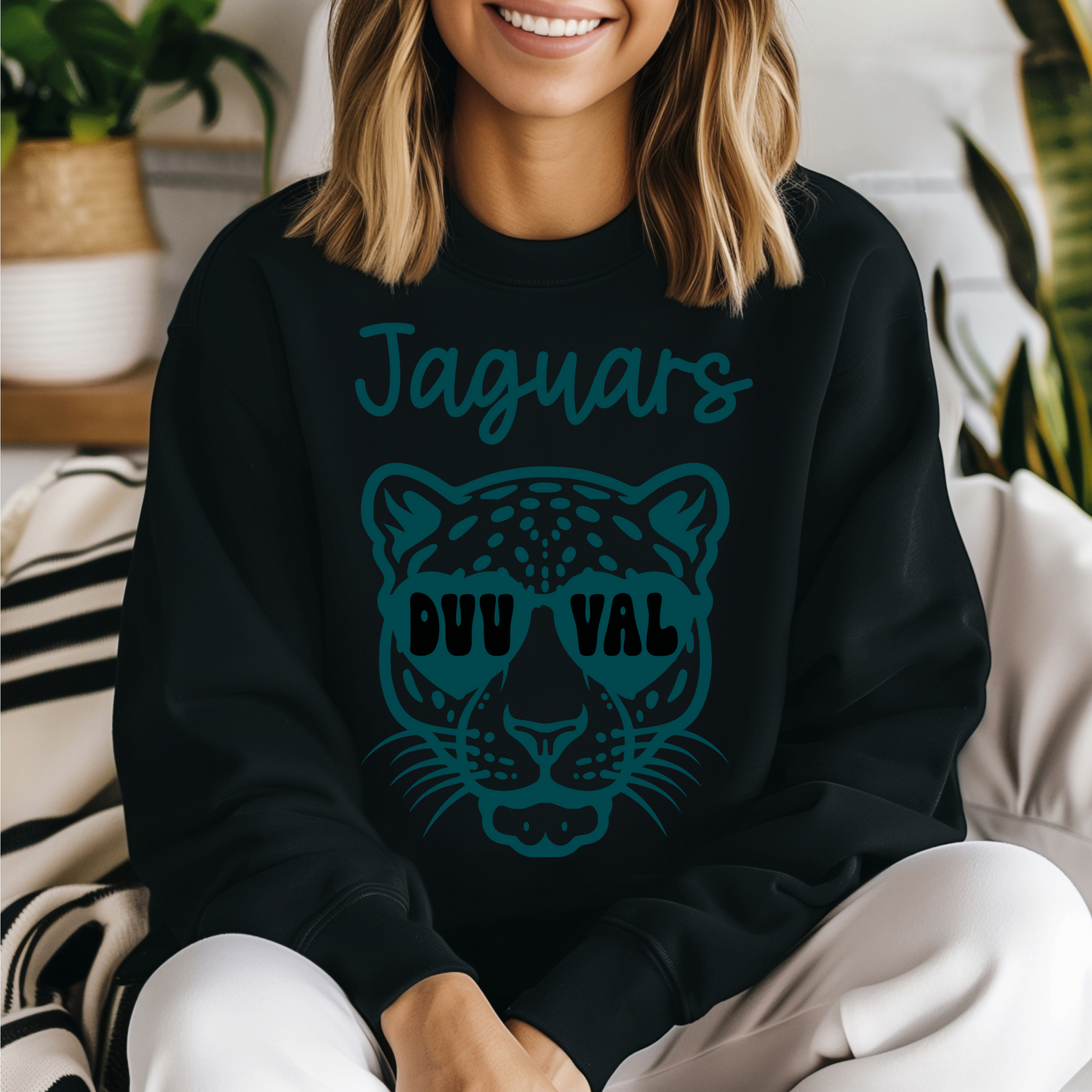 Custom Jacksonville Jaguar Sunnies Crewneck Sweatshirt