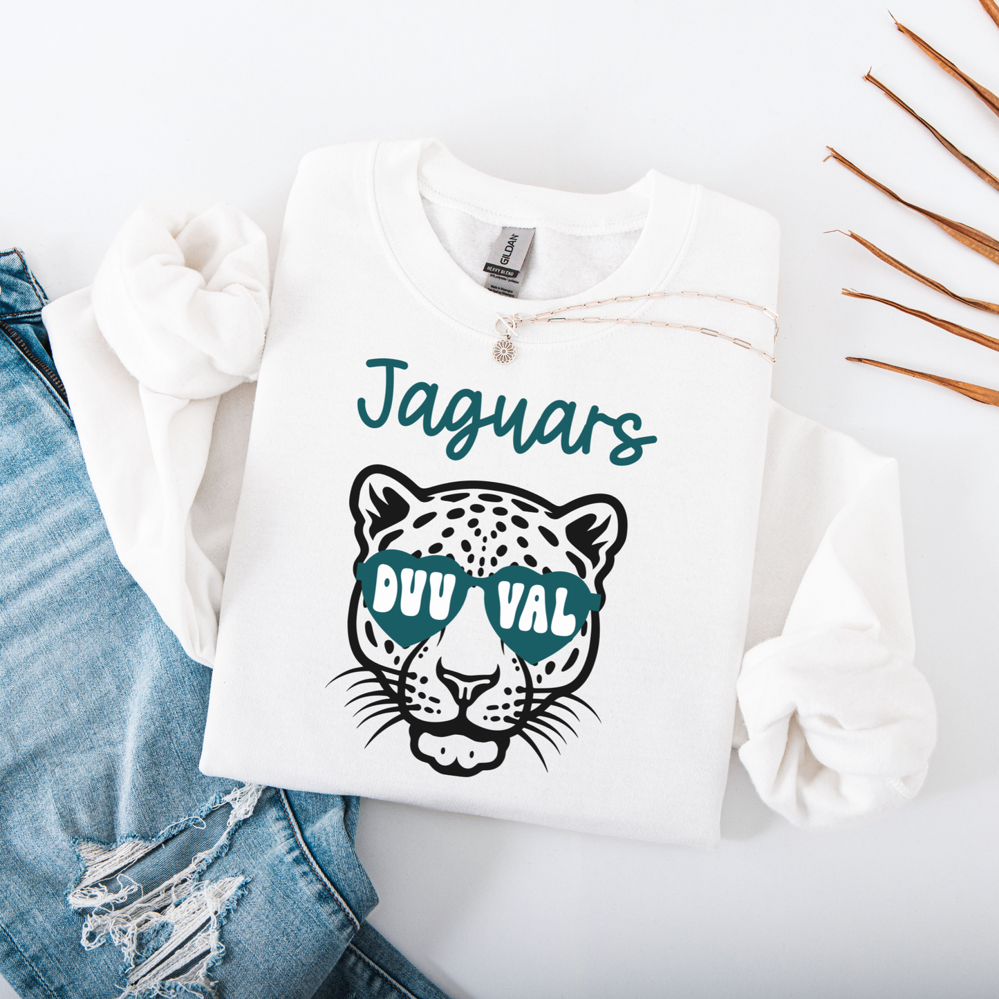 Custom Jacksonville Jaguar Sunnies Crewneck Sweatshirt