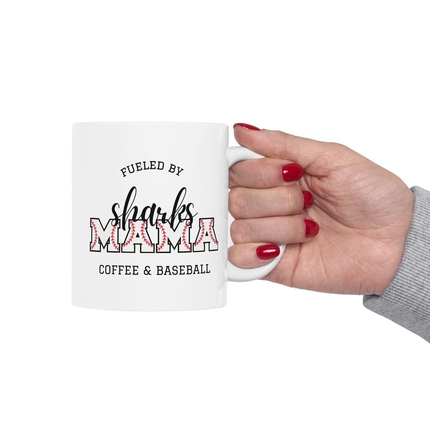 Custom Baseball Mom Mug - Fueled By Coffee and Baseball - Personalize Your Team Name