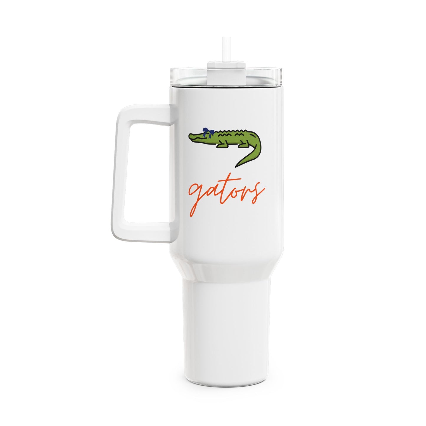 Custom Gators Beverage Tumbler, 40oz with Straw & Handle