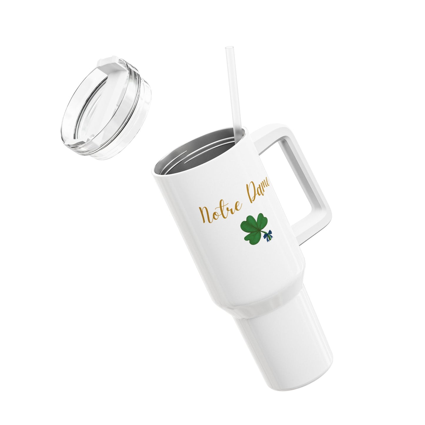 Notre Dame Fighting Irish Coquette Beverage Tumbler, 40oz with Straw & Handle