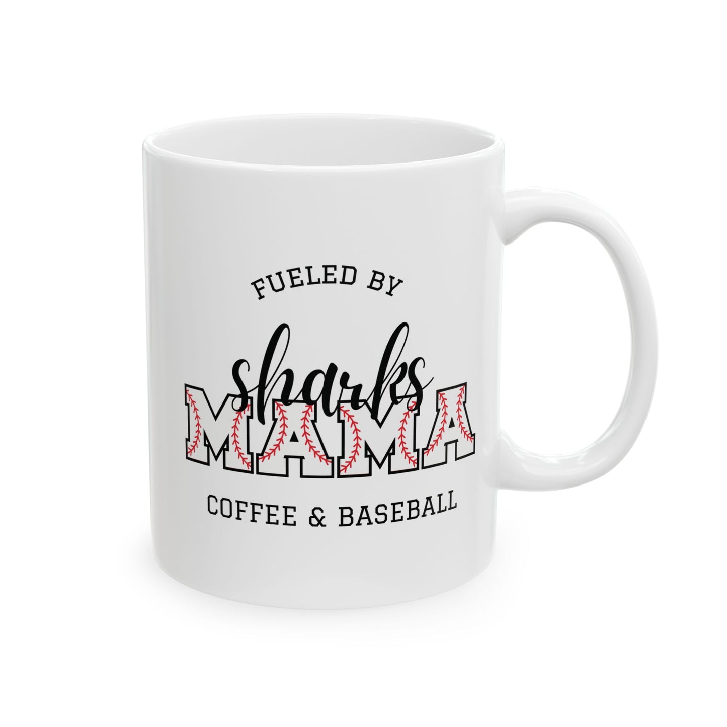 Custom Baseball Mom Mug - Fueled By Coffee and Baseball - Personalize Your Team Name