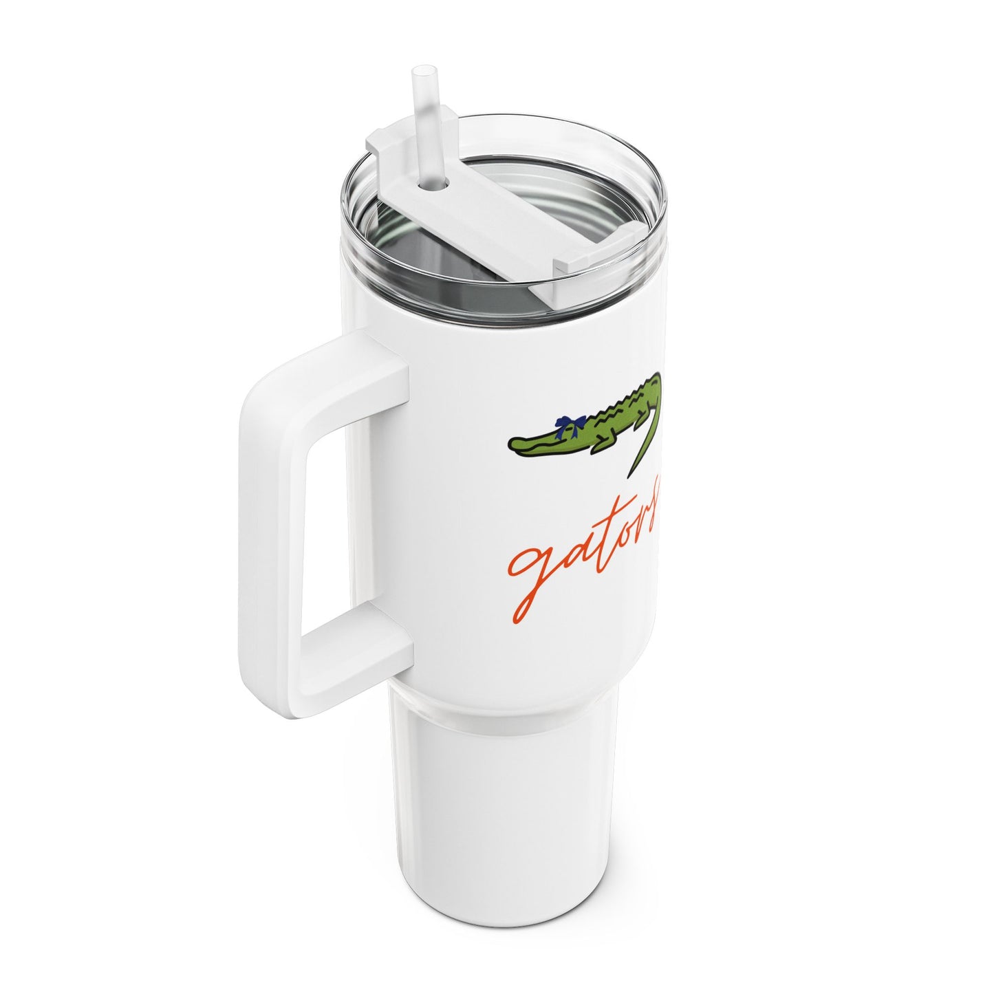Custom Gators Beverage Tumbler, 40oz with Straw & Handle