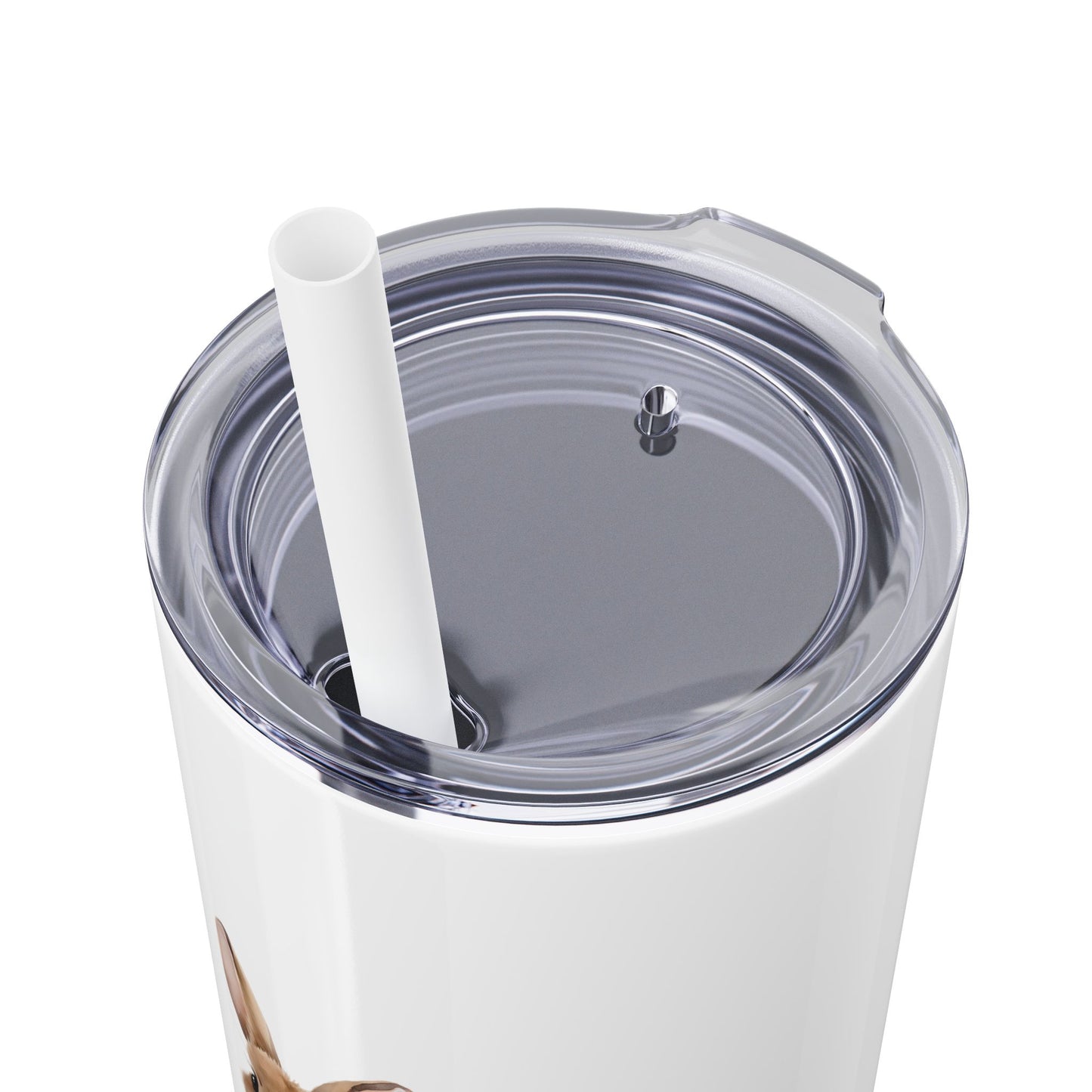 Custom Bunny Mama Skinny Tumbler with Straw, 20oz