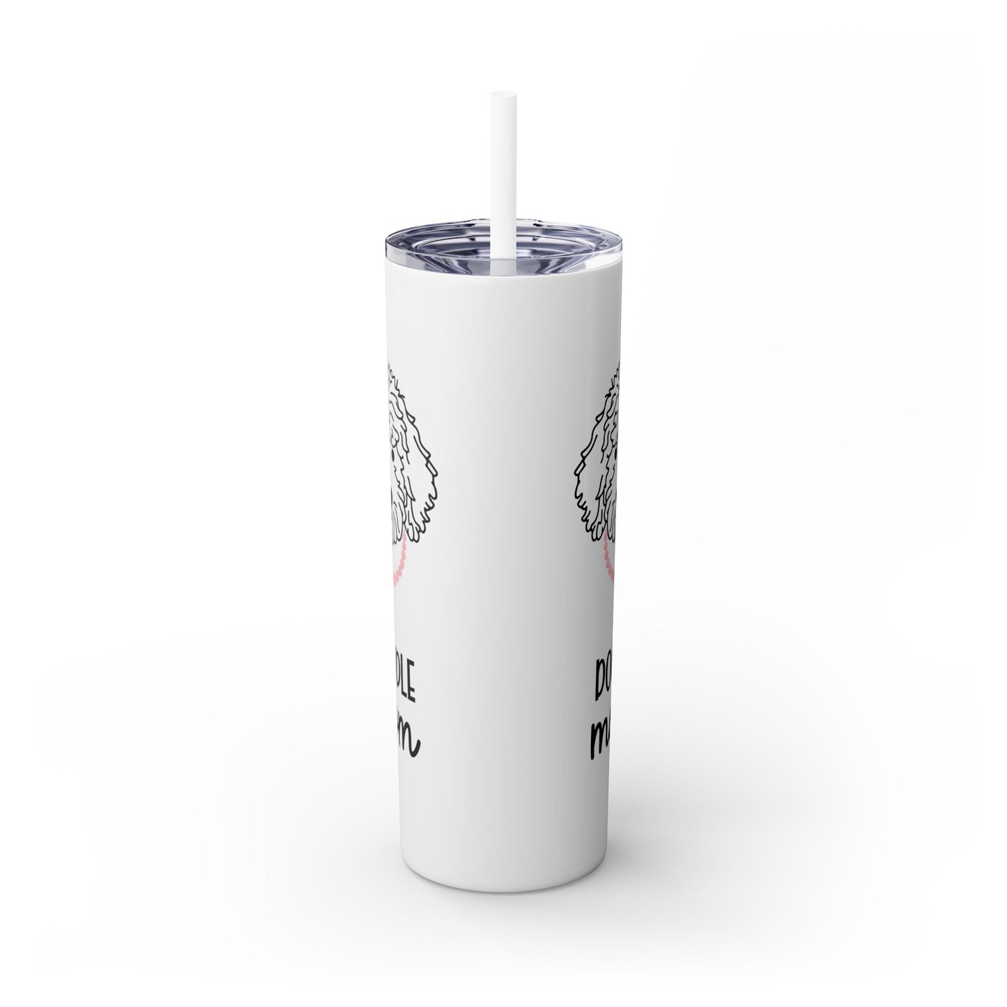 Custom Doodle Mom Coquette-Style Skinny Tumbler, 20oz