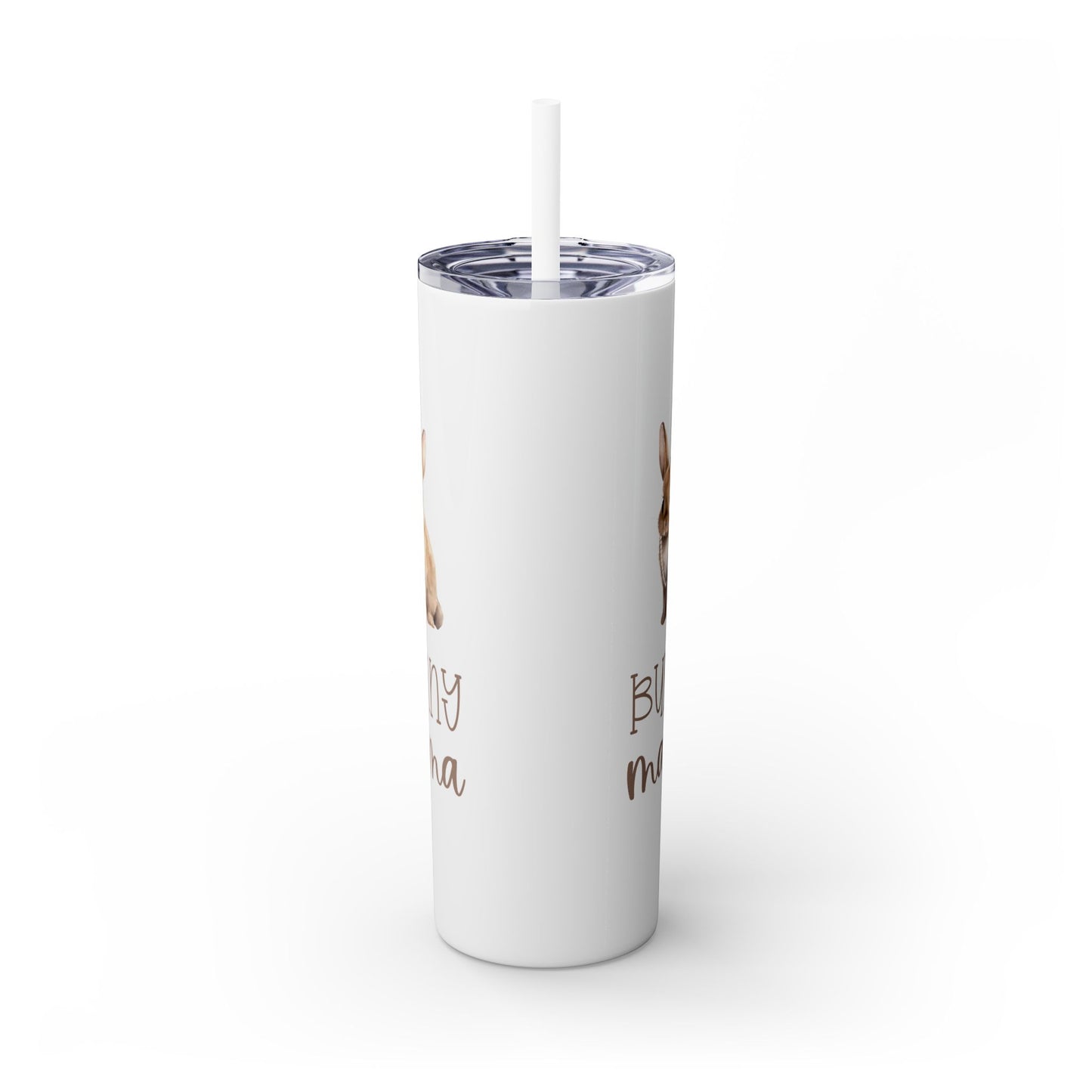 Custom Bunny Mama Skinny Tumbler with Straw, 20oz