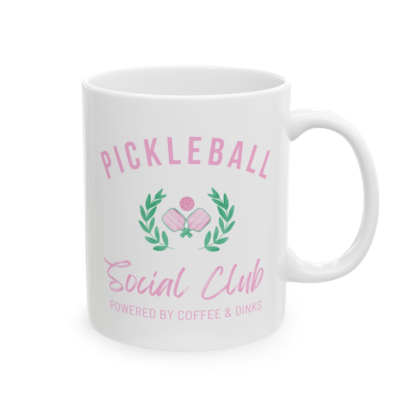 Custom Pickleball Powered By Coffee & Dinks Social Club Mug, (11oz, 15oz)