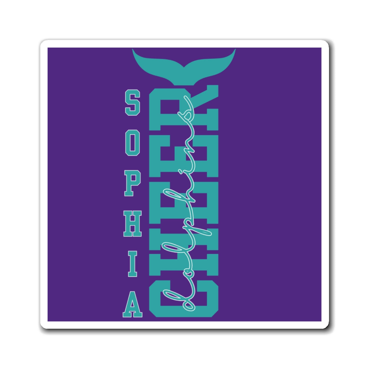 Pine Island Academy Dolphins Cheerleader Magnet