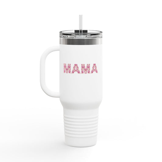Custom Mama Tumbler, 40oz | Summer Beach Edition - Pink Scallops