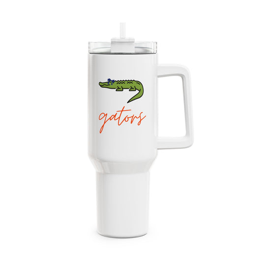 Custom Gators Beverage Tumbler, 40oz with Straw & Handle