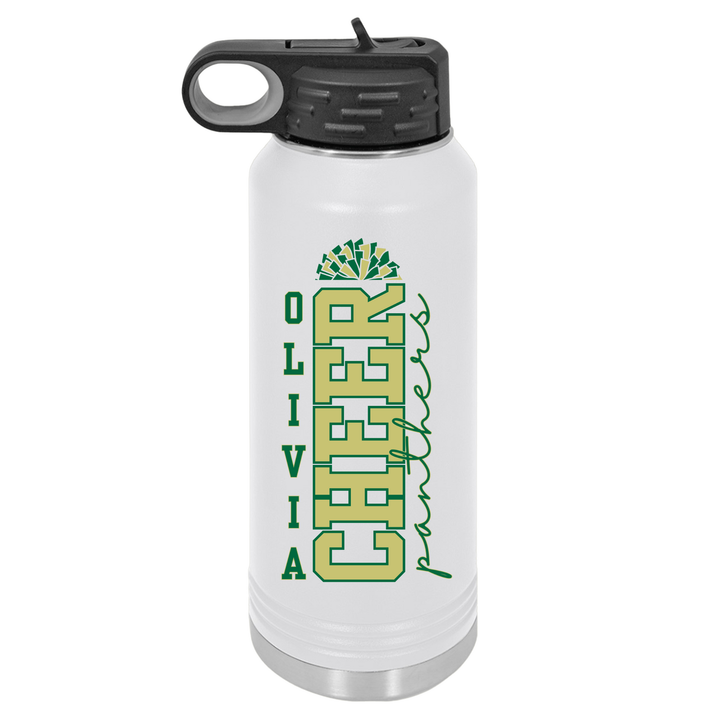Personalized Nease Panthers Cheer Water Bottle, Custom Cheer Sports Team Stainless Steel Tumbler 20oz, Cheer Gift, Coach Gift