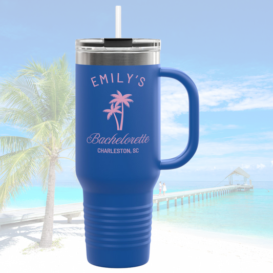 Personalized Bachelorette Party Insulated 40oz Tumbler, The Emily Collection