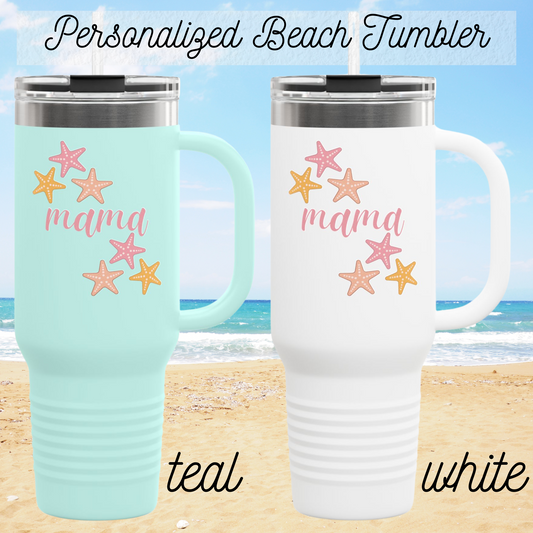 Personalized Mama Beach Tumbler, 40oz