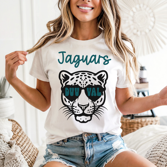 Custom Jacksonville Jaguars Shades Short Sleeve Tee