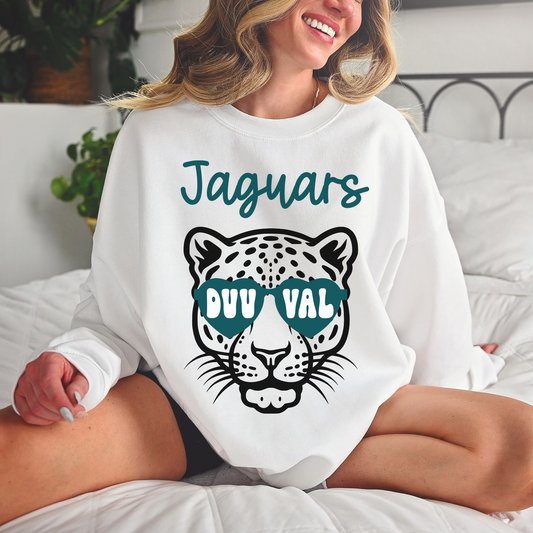 Custom Jacksonville Jaguar Sunnies Crewneck Sweatshirt