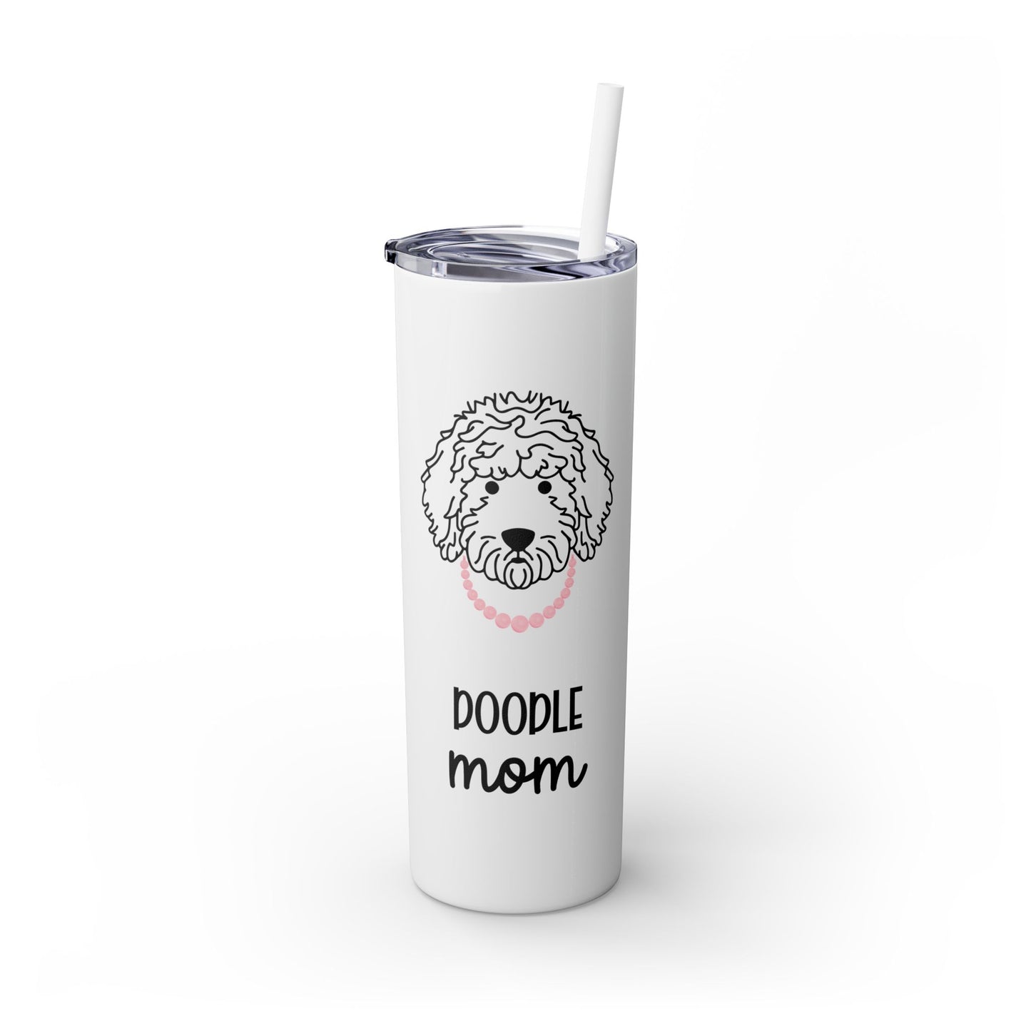 Custom Doodle Mom Coquette-Style Skinny Tumbler, 20oz