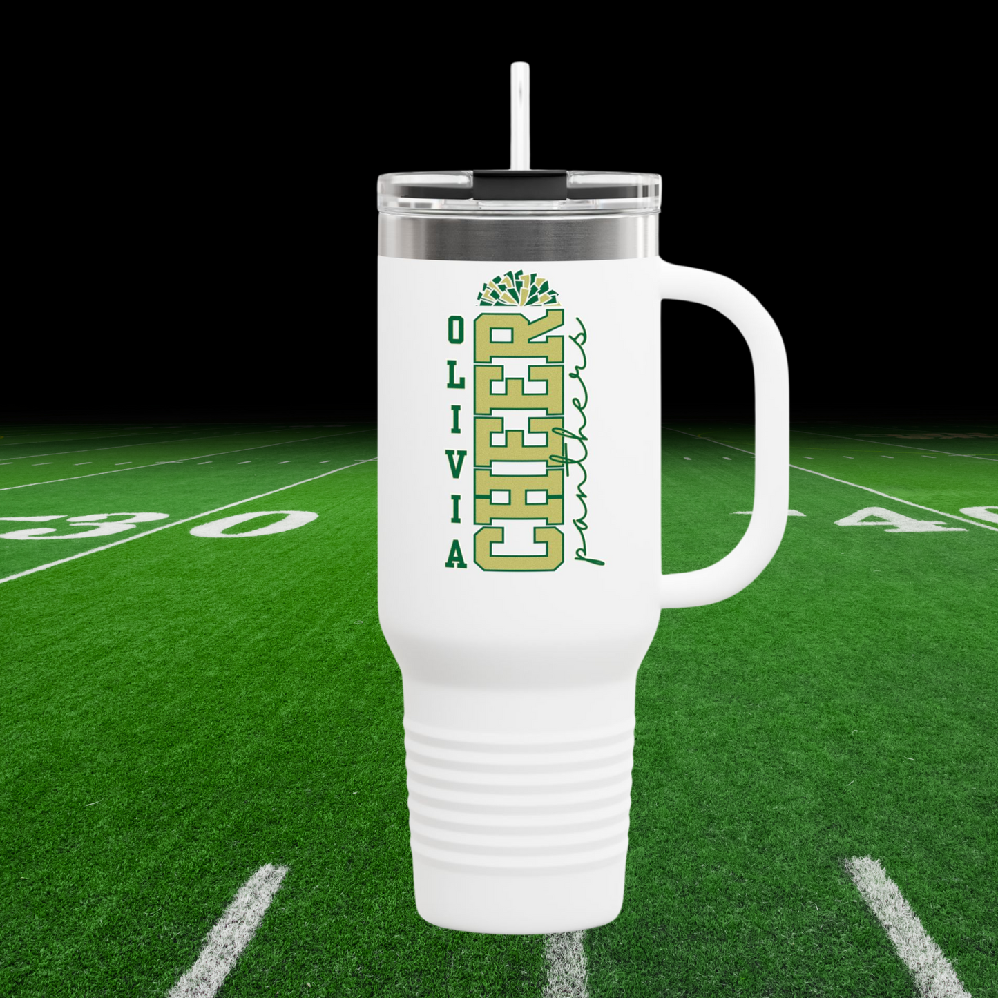 Panthers Green Gold 40oz Tumbler